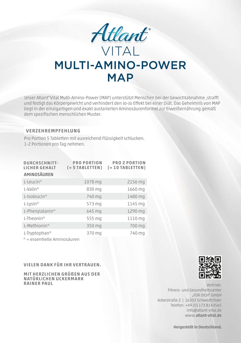 Inhaltsstoffe der Multi Amino Power MAP